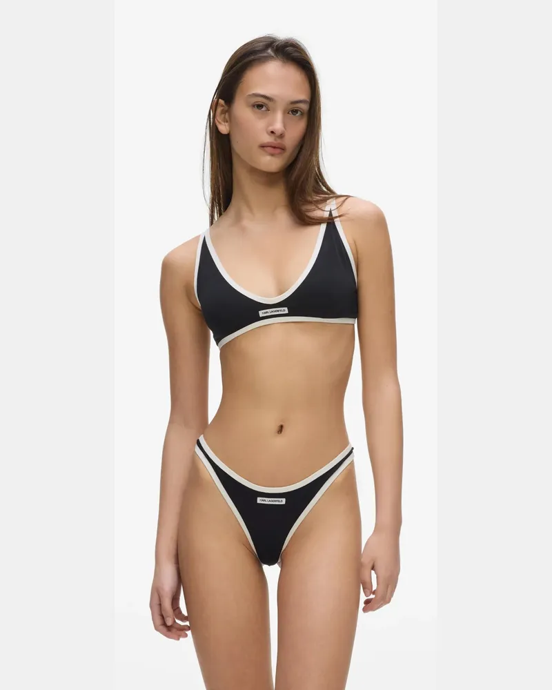 Karl Lagerfeld Einfarbiger Dreiecks-bh, Damen, Schwarz, Größe Schwarz