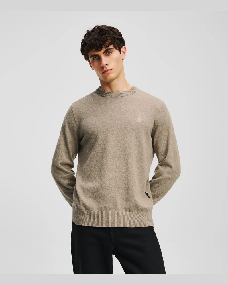 Karl Lagerfeld Kameo Pullover, Male, Beige Twill Melange, Size Beige
