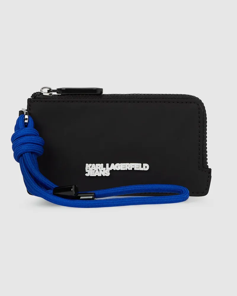 Karl Lagerfeld Kartenetui Aus Nylon Mit Kordel, Damen, Schwarz, Größe Schwarz