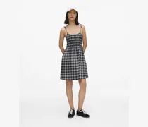 Kariertes Trägerkleid, Damen, Kleiner Schwarz-weiß Karierter Druck, Größe