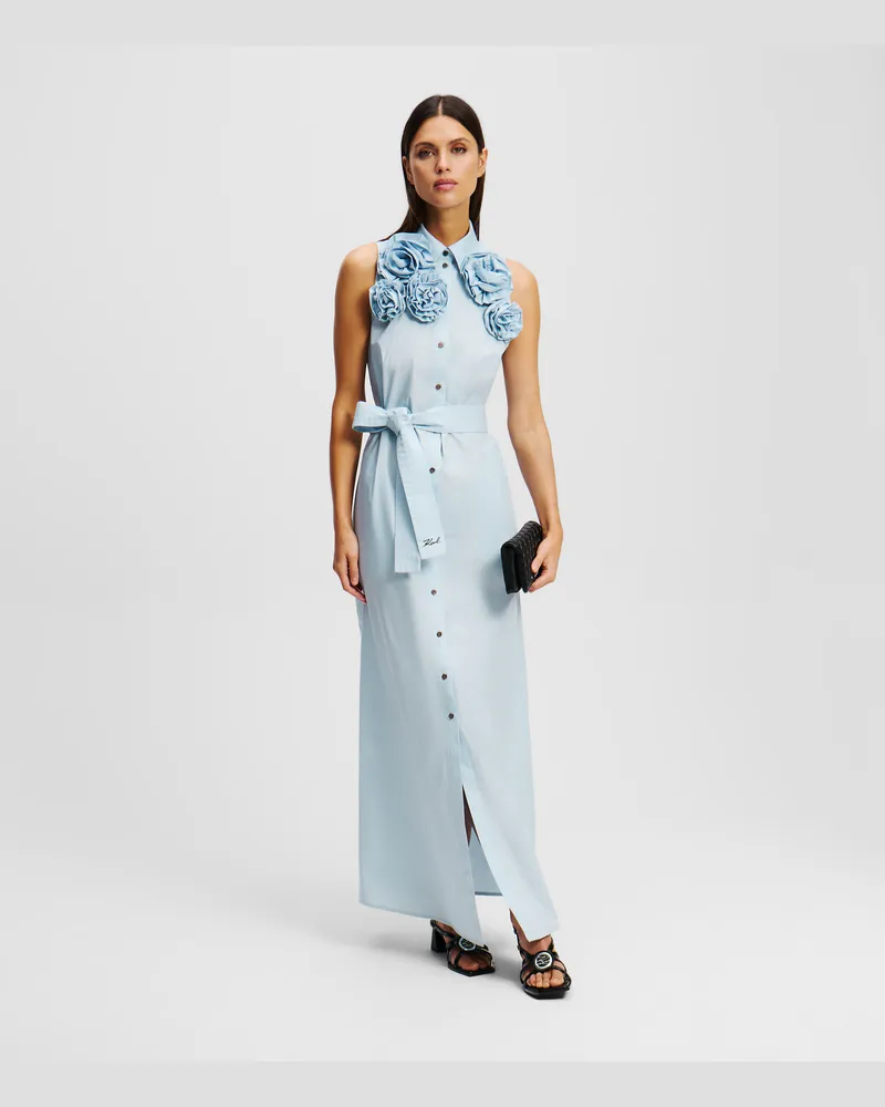 Karl Lagerfeld Hemdkleid Mit Blume, Frau, Kentucky Blau, Größe Kentucky