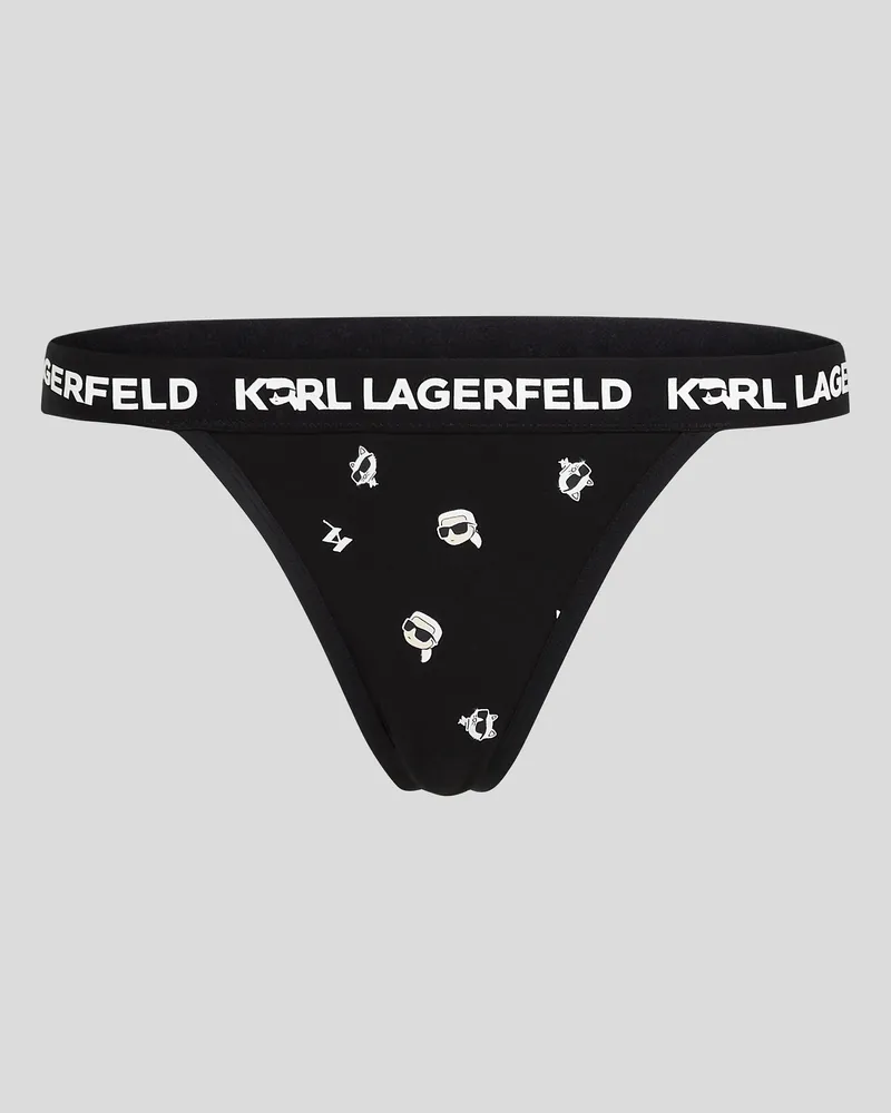 Karl Lagerfeld Ikon karl-tanga, Frau, Ikon 2.0 KL AOP Schwarz, Größe Ikon 2.0