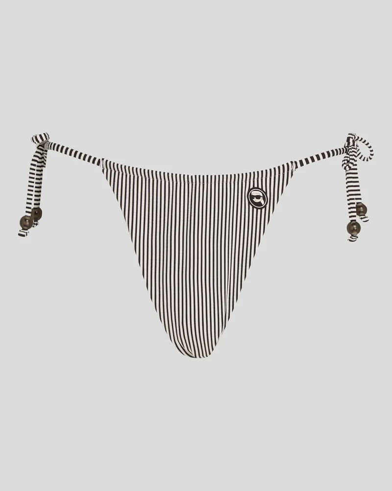 Karl Lagerfeld Ikon gestreifter Bikini-string, Frau, Weiß-Schwarz gestreift, Größe Weiß-schwarz