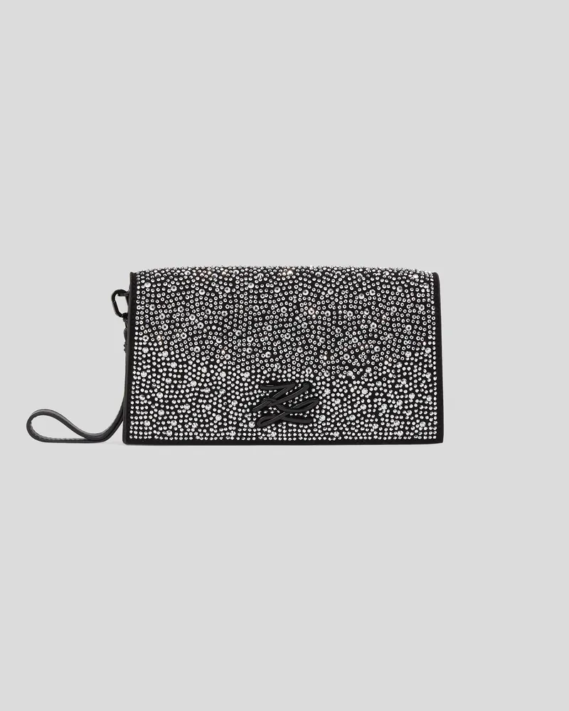 Karl Lagerfeld K/soiree Clutch Mit Strass, Frau, Silberne Verzierung, Größe Silberne