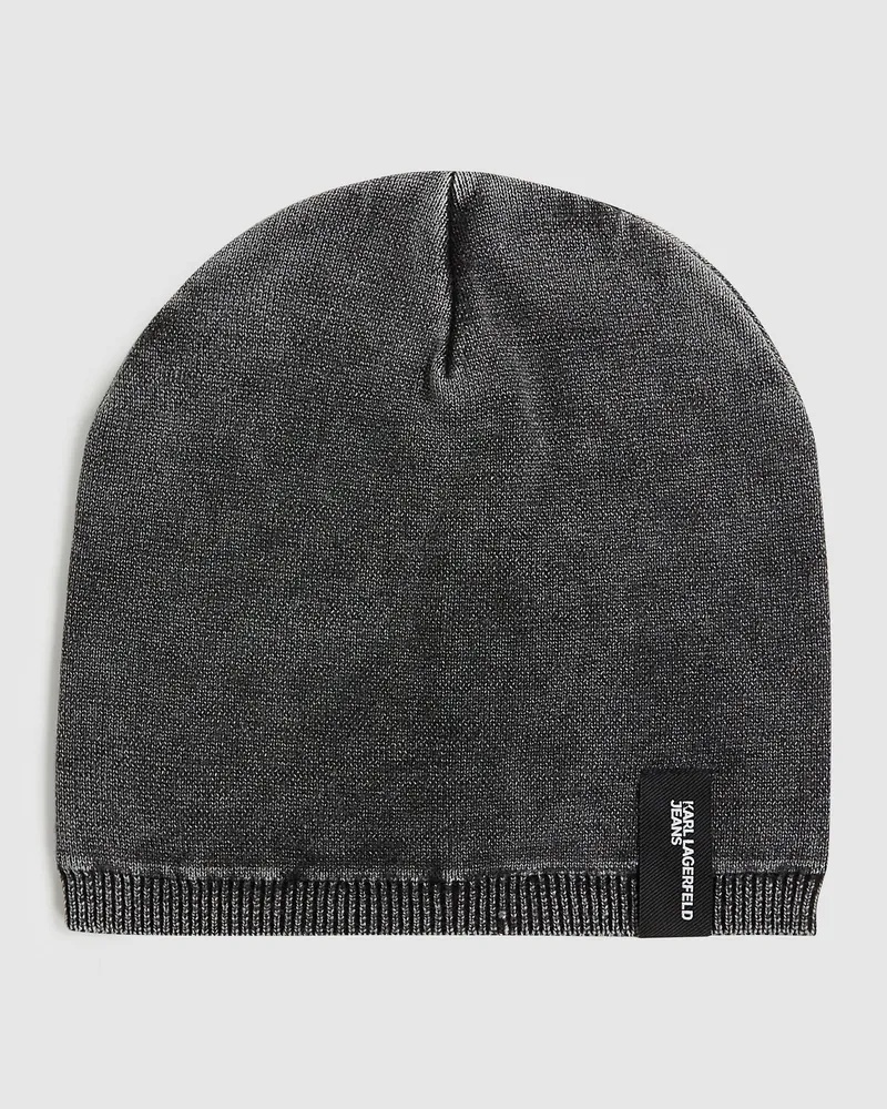 Karl Lagerfeld Gewaschene Mütze Mit Logoaufnäher, Damen, Gewaschenes Schwarz, Größe Gewaschenes