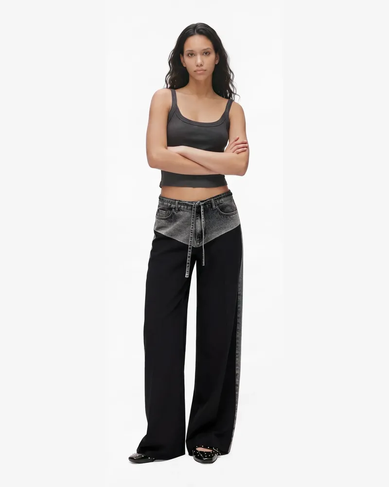 Karl Lagerfeld Maßgeschneiderte Hose Mit Jeansbund, Female, Black-acid Grey, Size Grey