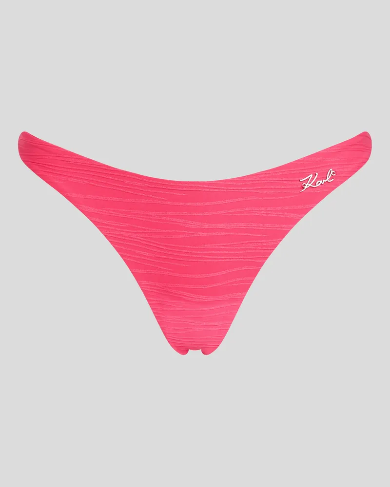 Karl Lagerfeld Geripptes Bikini-höschen, Frau, Helles Rosa, Größe Helles