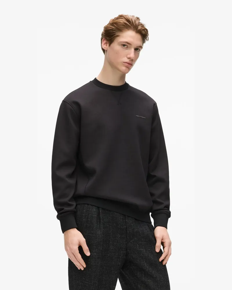 Karl Lagerfeld Metallic-sweatshirt Mit Rundhalsausschnitt, Herren, Schwarz, Größe Schwarz