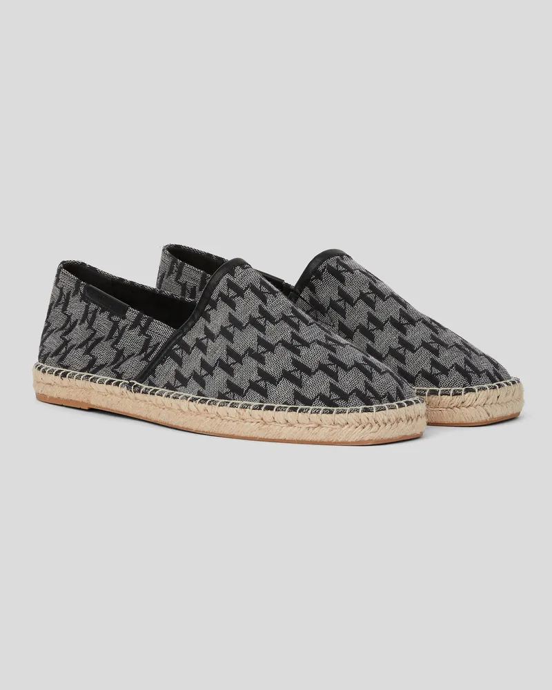 Karl Lagerfeld Kamino Monogram-espadrilles, Mann, Schwarz/Grau, Größe Schwarz