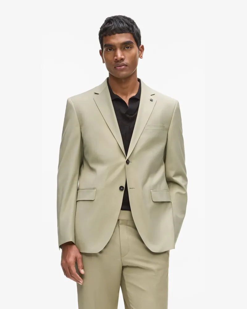 Karl Lagerfeld Schmal Geschnittener Blazer, Herren, Khaki, Größe Khaki