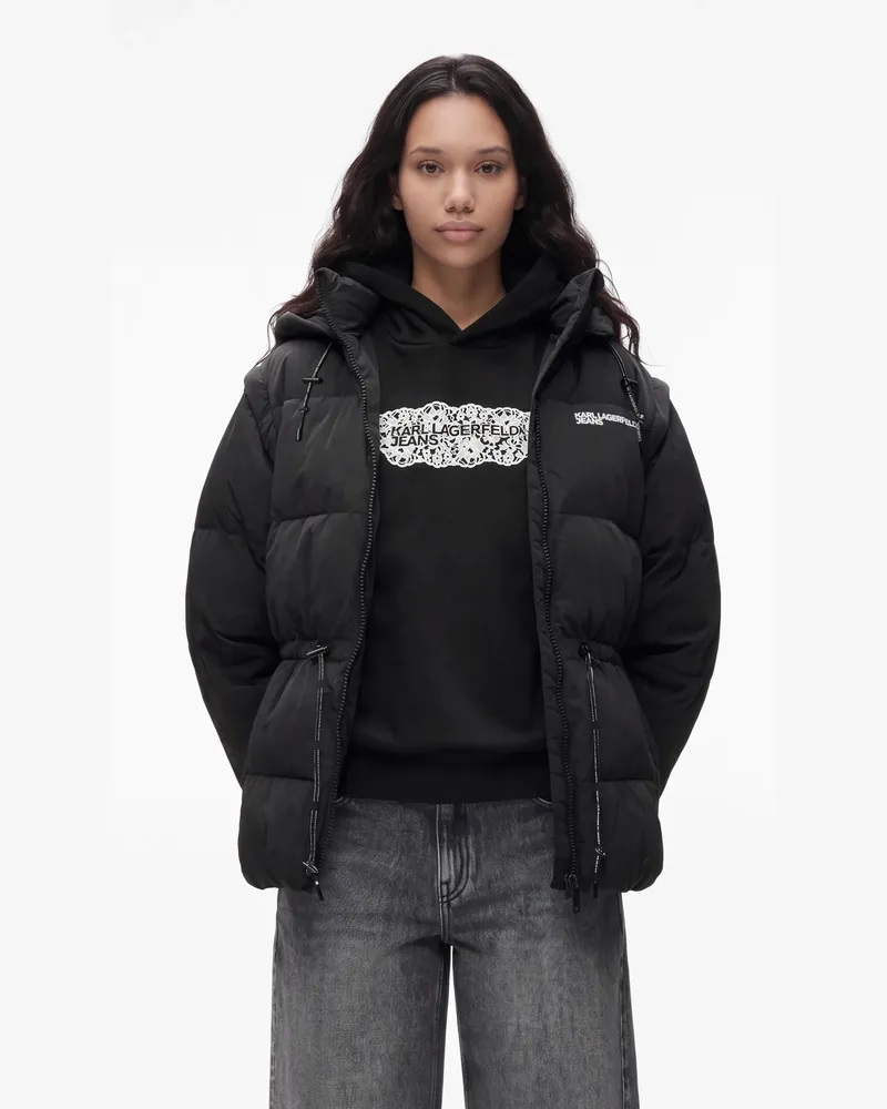 Karl Lagerfeld Wandelbare Puffer-jacke, Female, Schwarz, Size Black