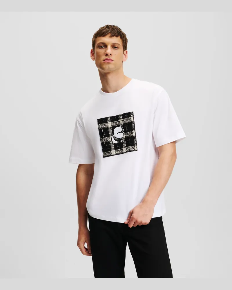 Karl Lagerfeld T-shirt Mit Bouclé, Mann, Weiss, Größe Weiss