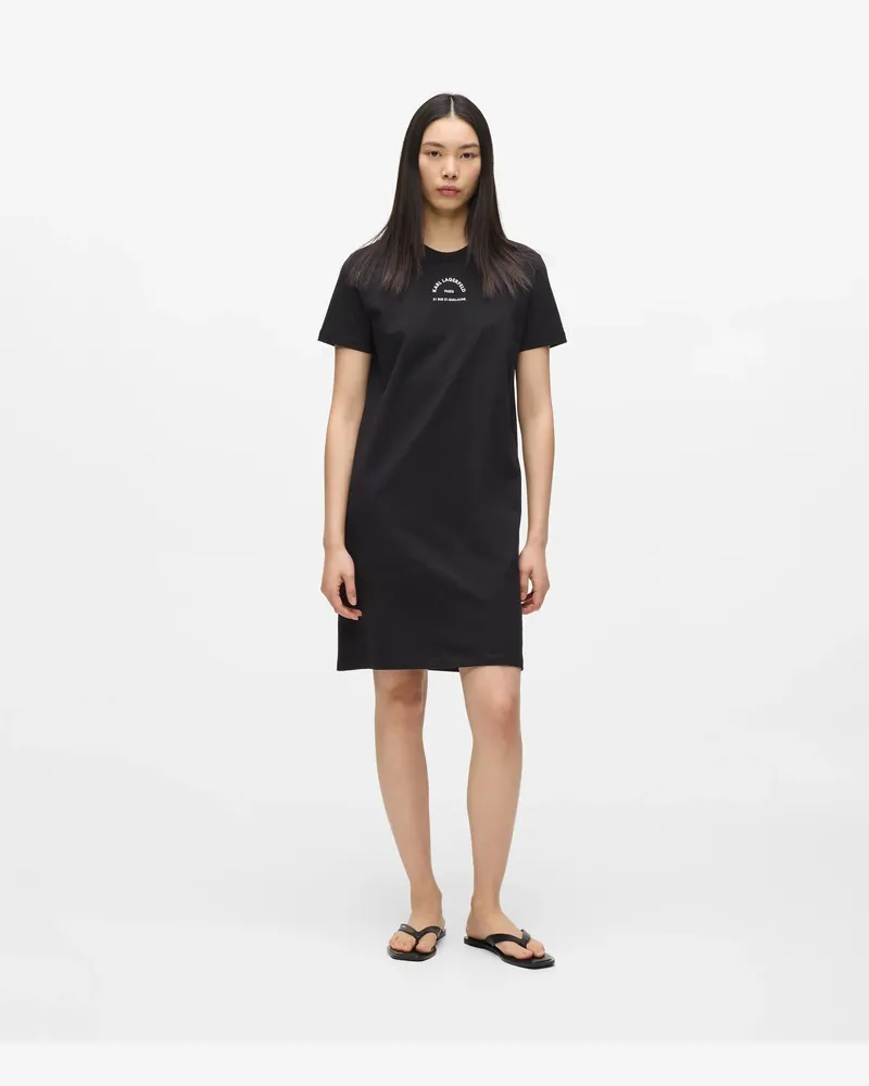 Karl Lagerfeld Rue St-guillaume T-shirtkleid, Female, Schwarz, Size Black