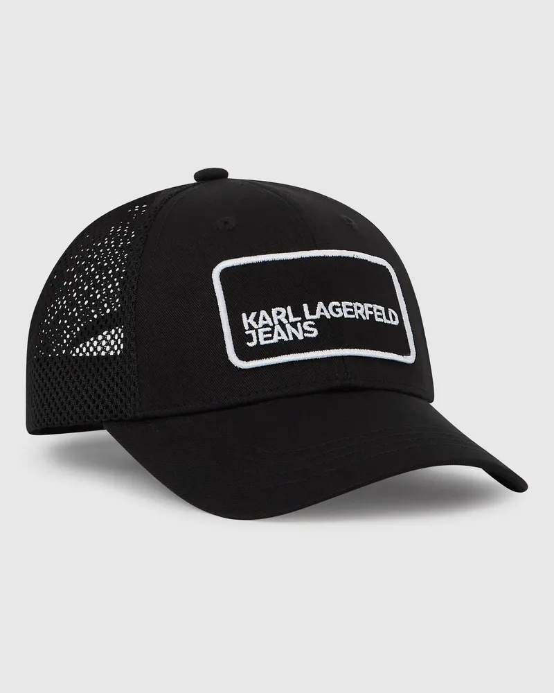 Karl Lagerfeld Trucker-kappe Mit Logoaufnäher, Herren, Schwarz, Größe Schwarz