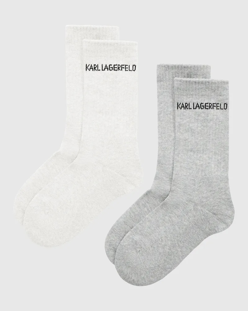 Karl Lagerfeld Gerippte Socken Mit Logo – 2er-pack, Female, Multi, Size Multicoloured