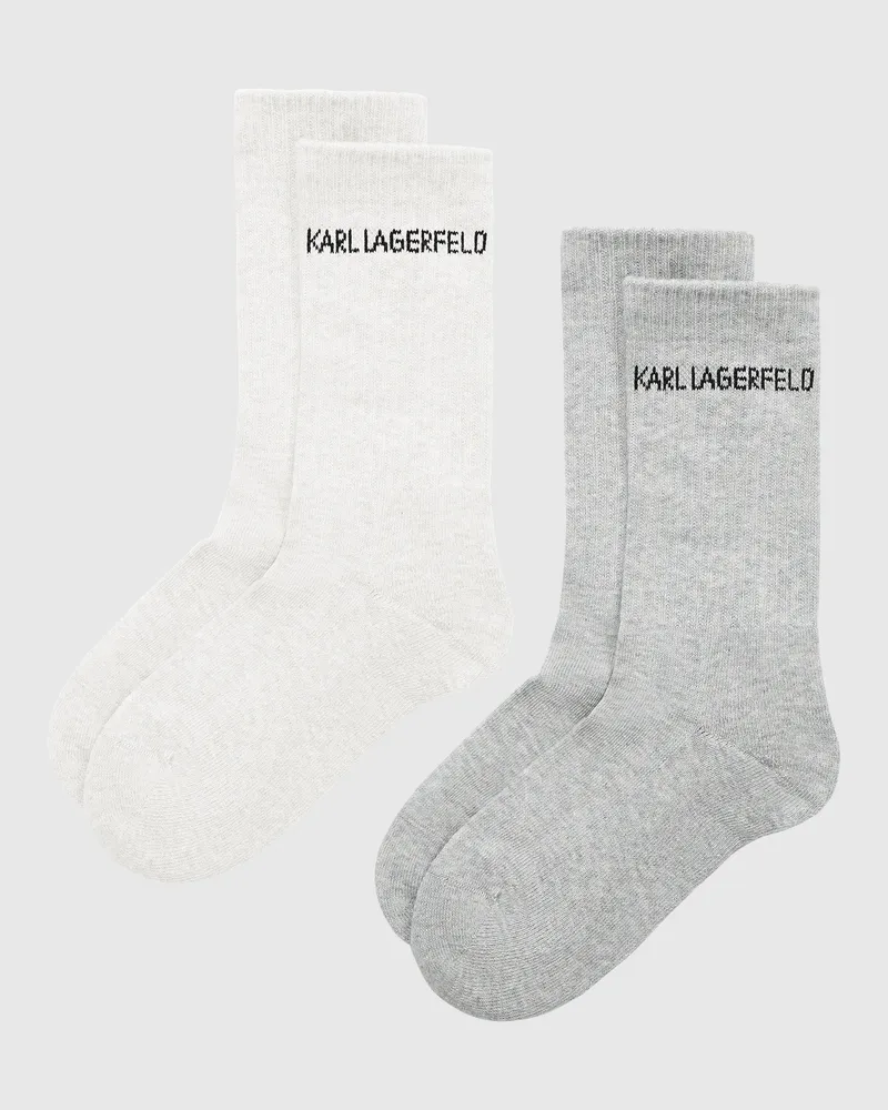 Karl Lagerfeld Gerippte Socken Mit Logo – 2er-pack, Female, Multi, Size Multicoloured