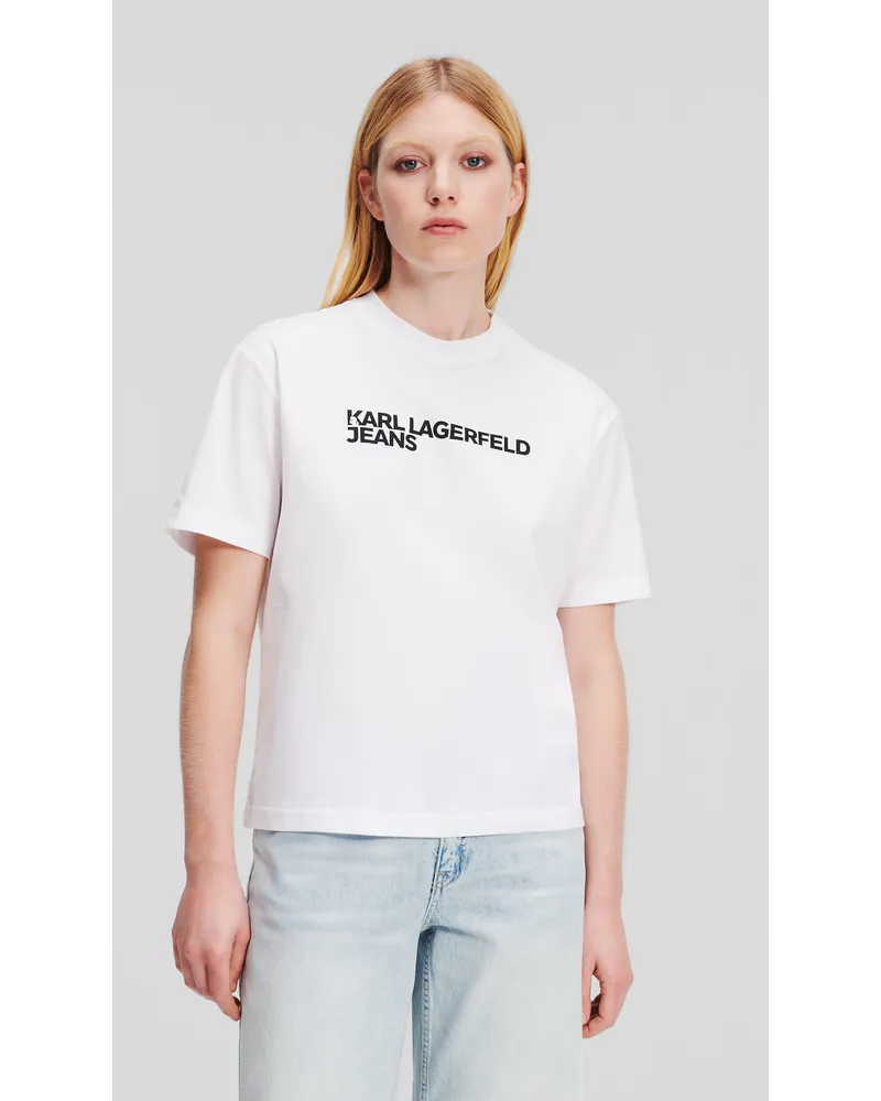 Karl Lagerfeld T-shirt mit Klj-logo, Frau, Weiss Weiss