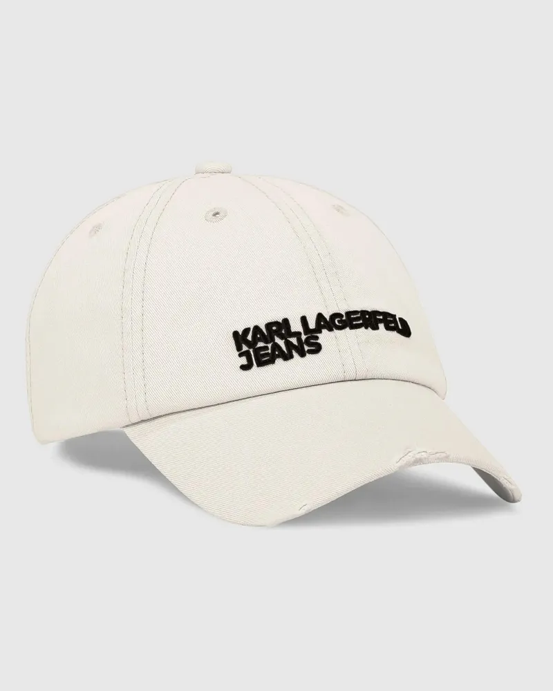 Karl Lagerfeld Kappe In Used-optik Mit Logo, Herren, Dampfiges Grau, Größe Dampfiges