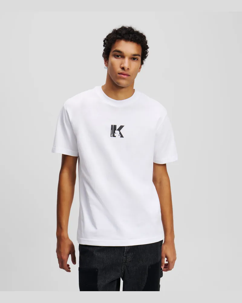 Karl Lagerfeld K-logo T-shirt, Herren, Weiss, Größe Weiss