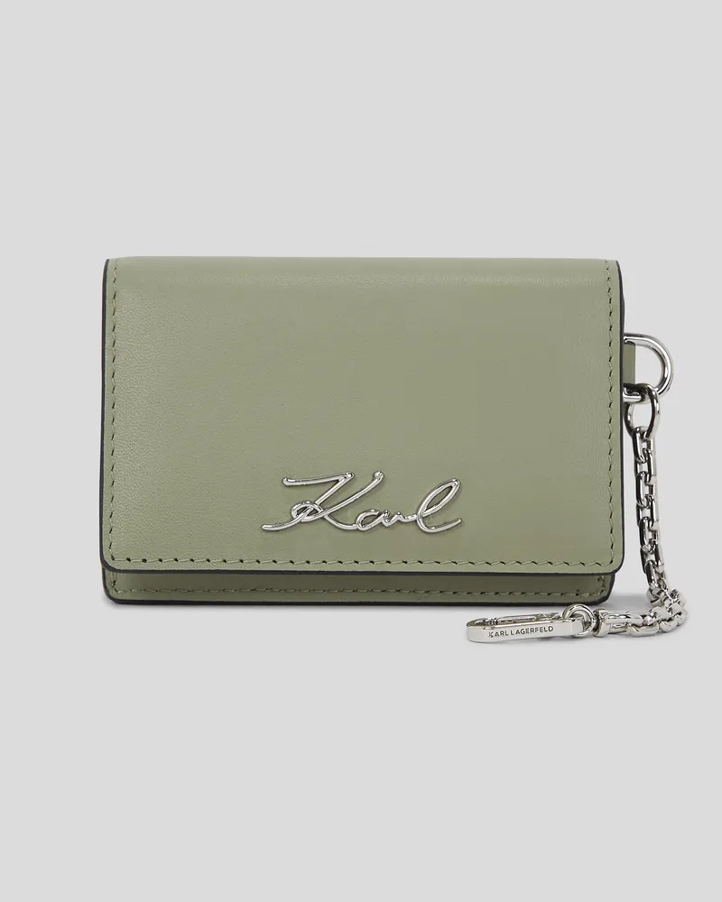 Karl Lagerfeld K/signature Kettenkartenhalter, Frau, Ölgrün, Größe Ölgrün