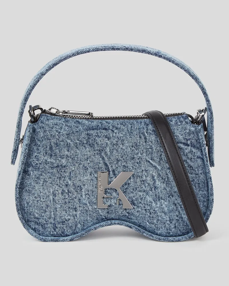 Karl Lagerfeld Klj denim-tasche in Sonnenbrillen-optik mit Tragegriff, Frau, Acid Light Blue Acid