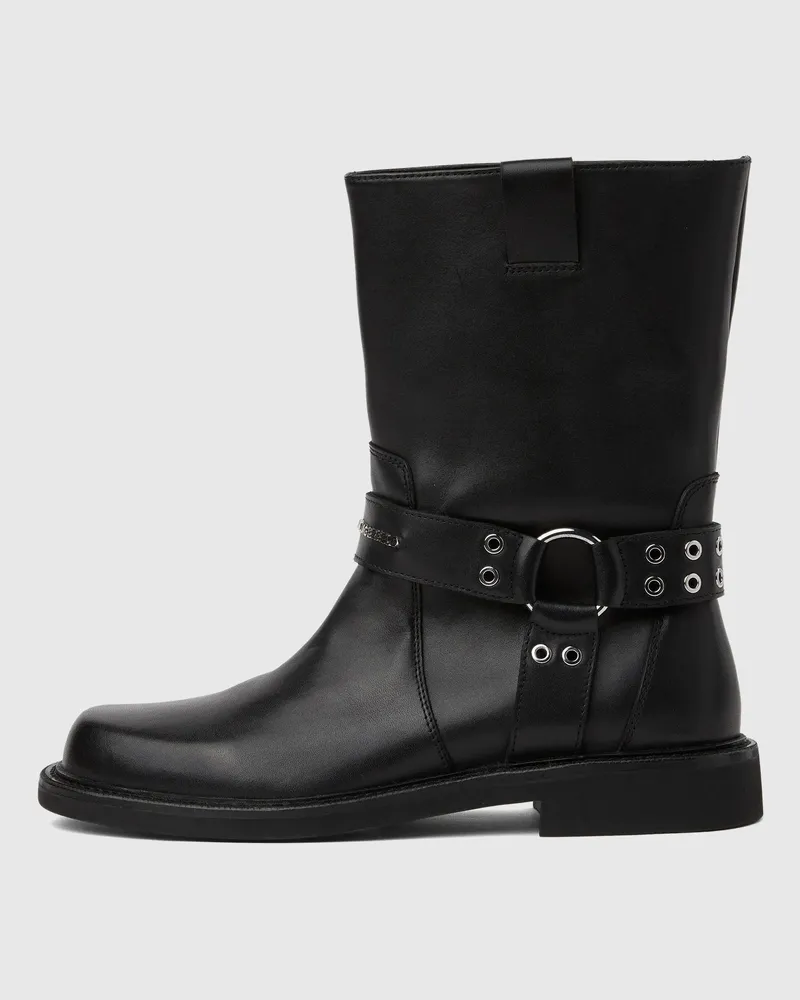 Karl Lagerfeld Sadie Harness Boots Mit Nietenbesatz, Female, Schwarz, Size Black