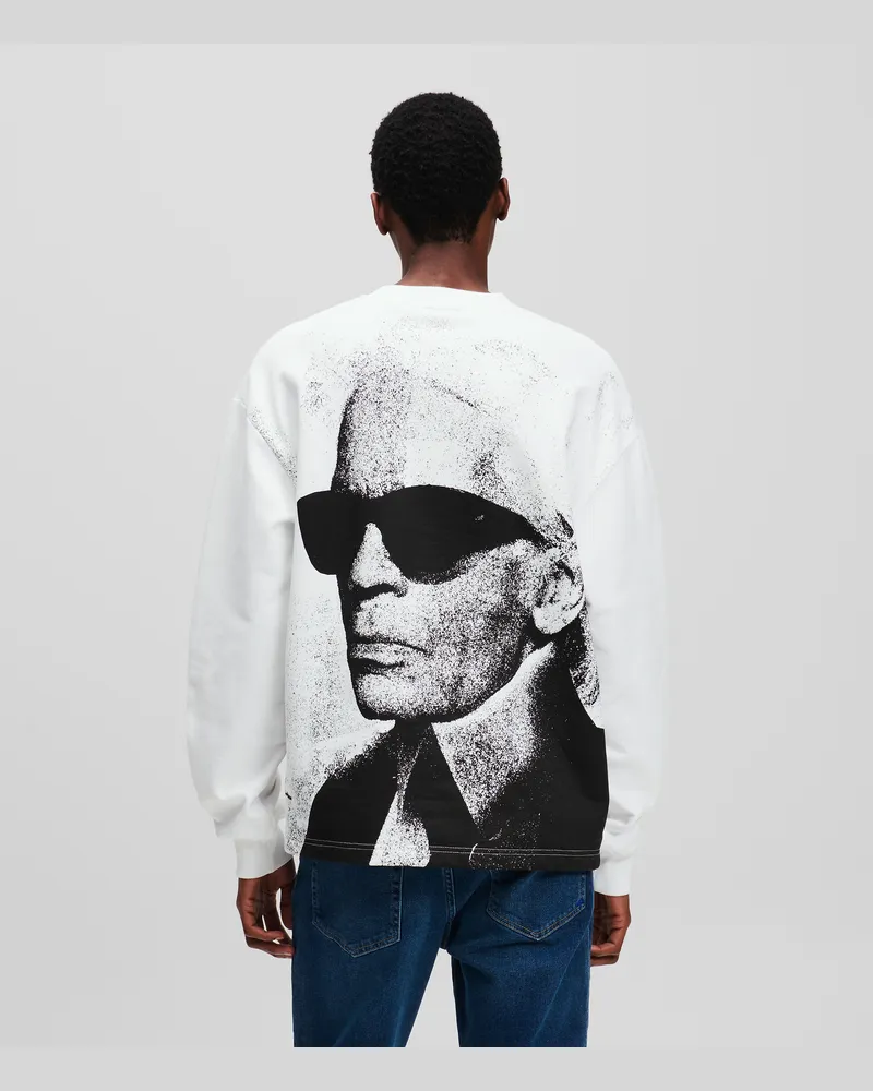 Karl Lagerfeld Grafik-sweatshirt Mit Karl-print, Mann, Weiss, Größe Weiss