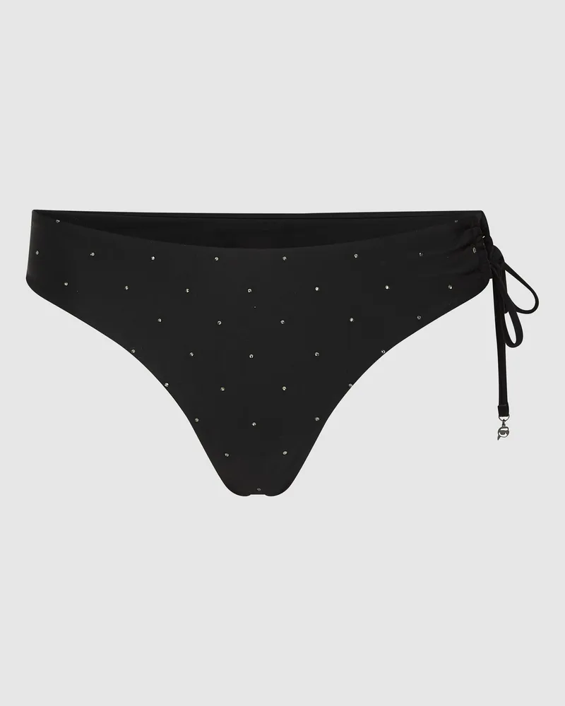 Karl Lagerfeld Ikon Bikinihöschen Mit Strass, Damen, Schwarz, Größe Schwarz