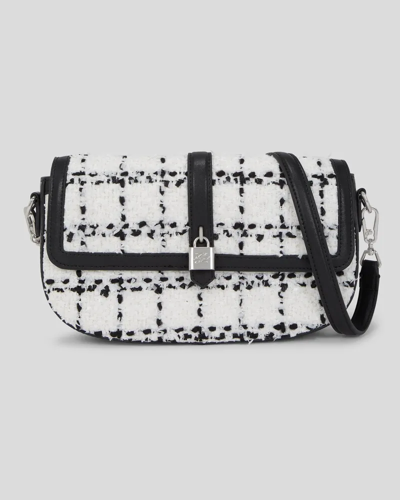 Karl Lagerfeld K/autograph Bouclé-schultertasche, Damen, Schwarz-weiß Karl Boucle, Größe Schwarz-weiß