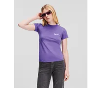 Schmal Geschnittenes T-shirt mit Klj-logo, Frau, Ultra Violett