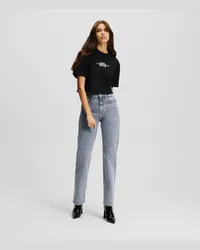 Karl Lagerfeld Klj gerade Geschnittene Jeans mit Hohem Bund, Frau, Acid Pebble Grey Acid