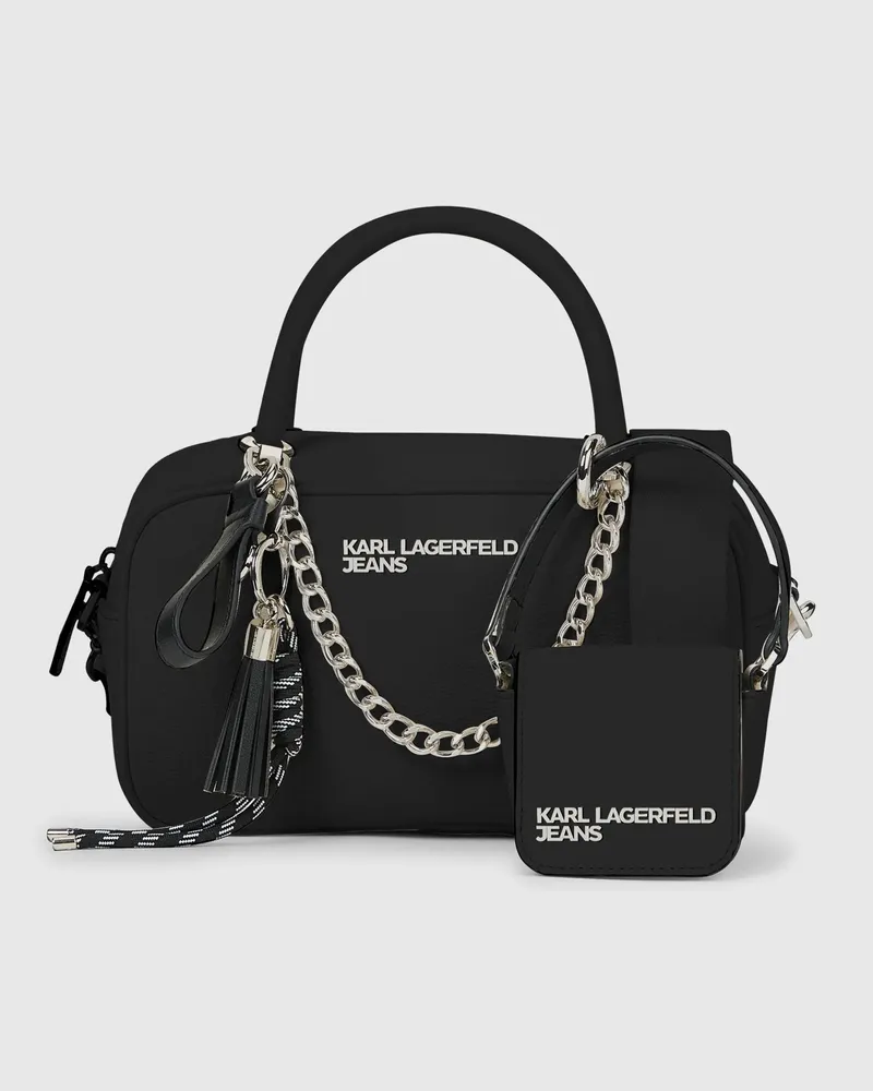 Karl Lagerfeld Umhängetasche Mit Henkel Und Charms, Damen, Schwarz, Größe Schwarz