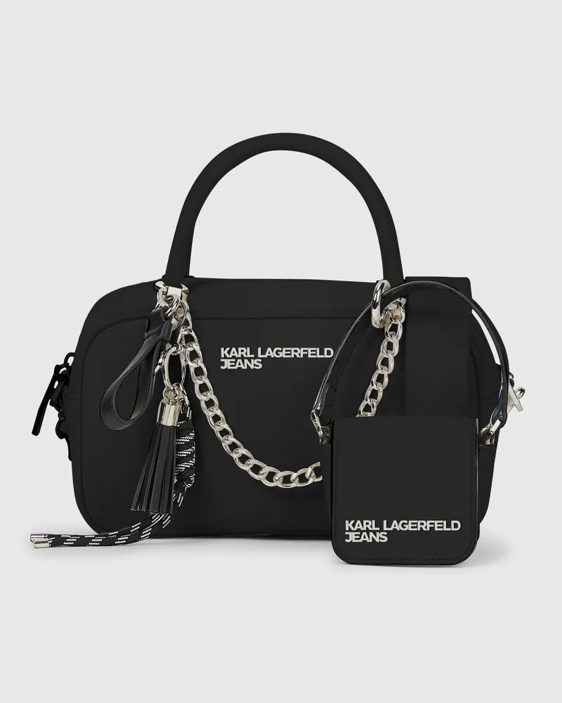 Karl Lagerfeld Umhängetasche Mit Henkel Und Charms, Damen, Schwarz, Größe Schwarz