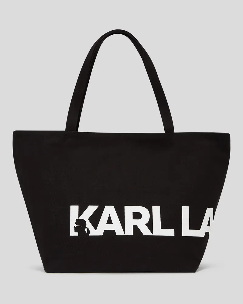 Karl Lagerfeld K/essential shopper Mit Übergrossem Logo, Frau, Schwarz/Weiss, Größe Schwarz