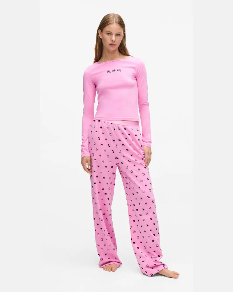 Karl Lagerfeld Ikon-pyjama-set, Damen, Begonie Rosa, Größe Begonie