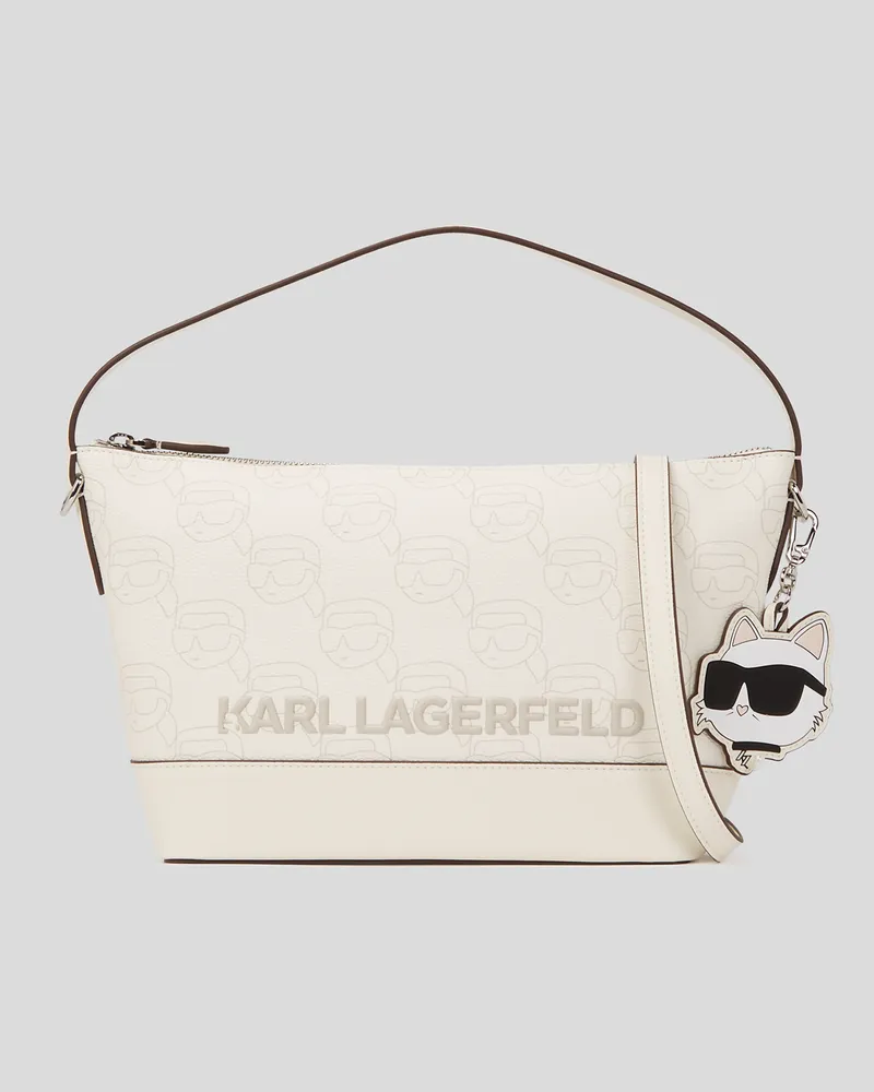 Karl Lagerfeld Ikon Umhängetasche, Frau, Off White NFT All-Over Druck, Größe Off