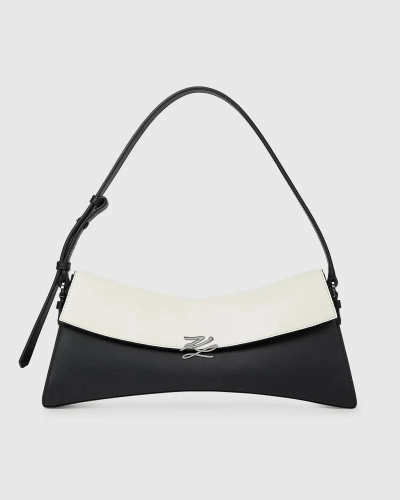 Karl Lagerfeld K/autograph Twist Längliche Schultertasche, Damen, Schwarz/weiss, Größe Schwarz