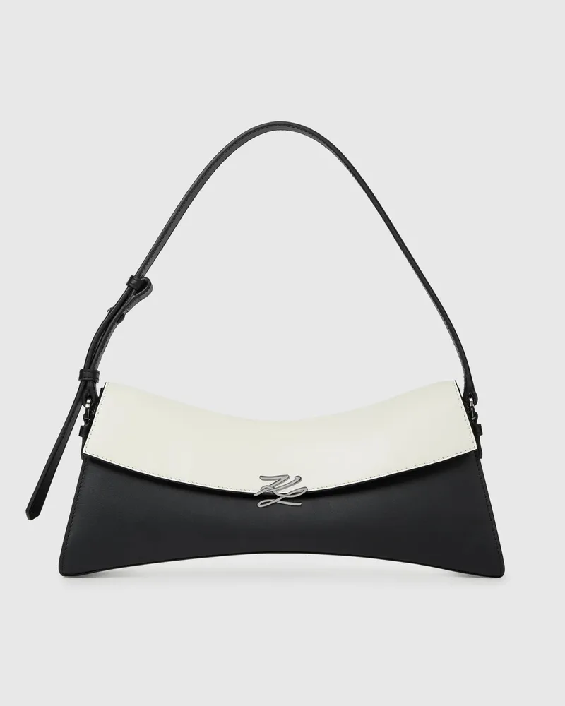 Karl Lagerfeld K/autograph Twist Längliche Schultertasche, Damen, Schwarz/weiss, Größe Schwarz