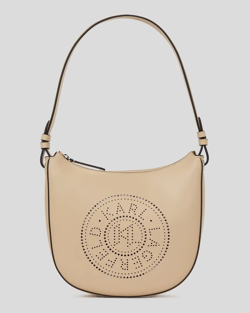 Karl Lagerfeld K/circle Mond-schultertasche Mit Lochmuster, Frau, Sand, Größe Sand
