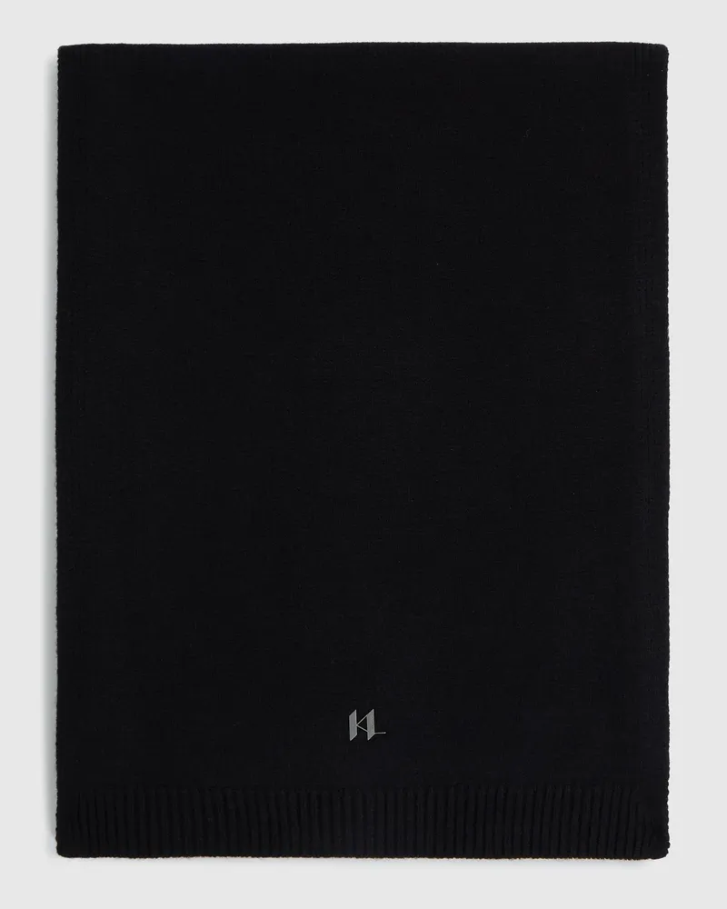 Karl Lagerfeld K/monogram Strickschal, Herren, Schwarz, Größe Schwarz