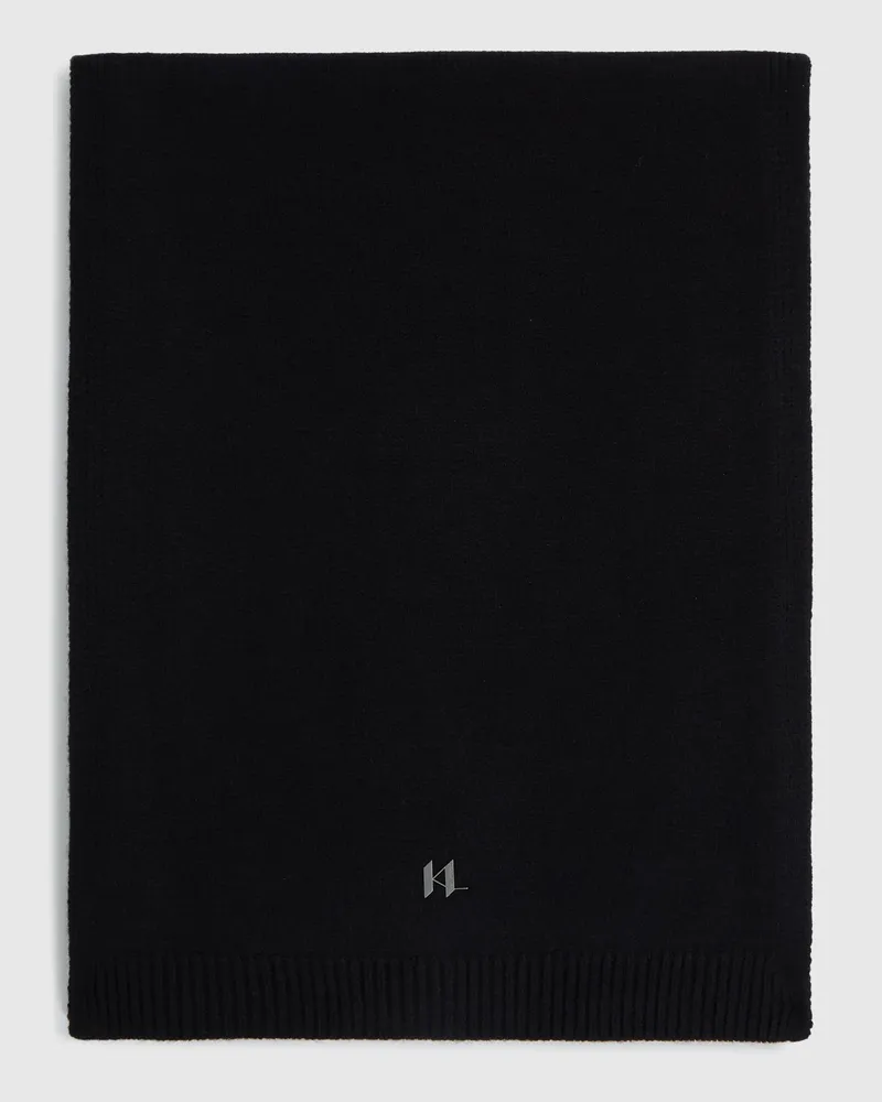 Karl Lagerfeld K/monogram Strickschal, Herren, Schwarz, Größe Schwarz