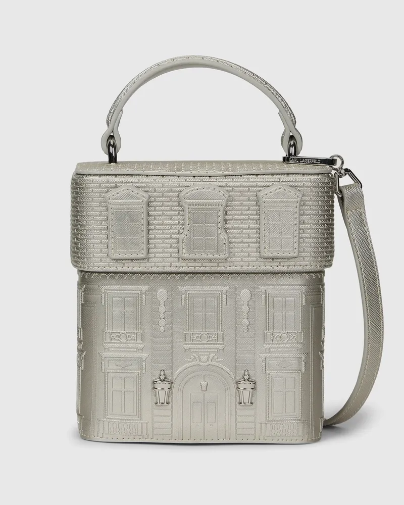 Karl Lagerfeld Rue St-guillaume-umhängetasche Aus Metallic, Damen, Silver, Größe Silver