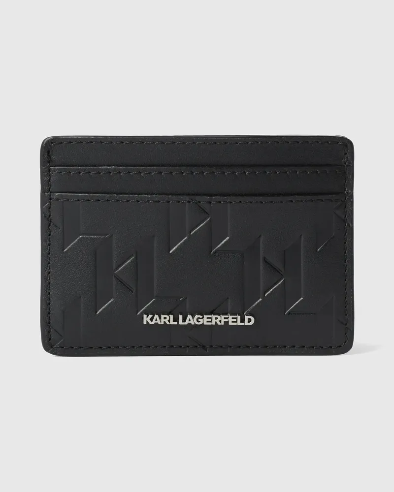 Karl Lagerfeld K/loom Kartenetui Aus Leder, Herren, Schwarz, Größe Schwarz