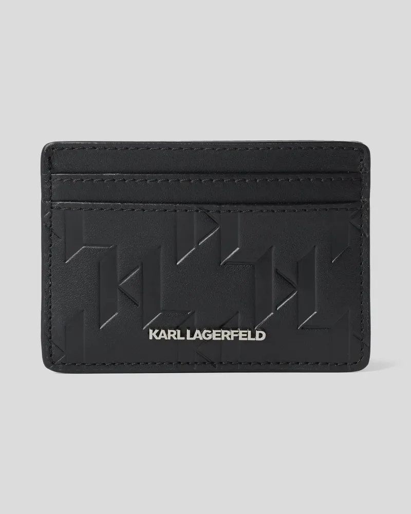 Karl Lagerfeld K/loom Kartenetui Aus Leder, Herren, Schwarz, Größe Schwarz
