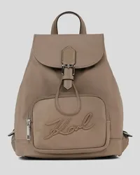 Karl Lagerfeld K/signature Rucksack aus Nylon, Frau, Aschgrau Aschgrau