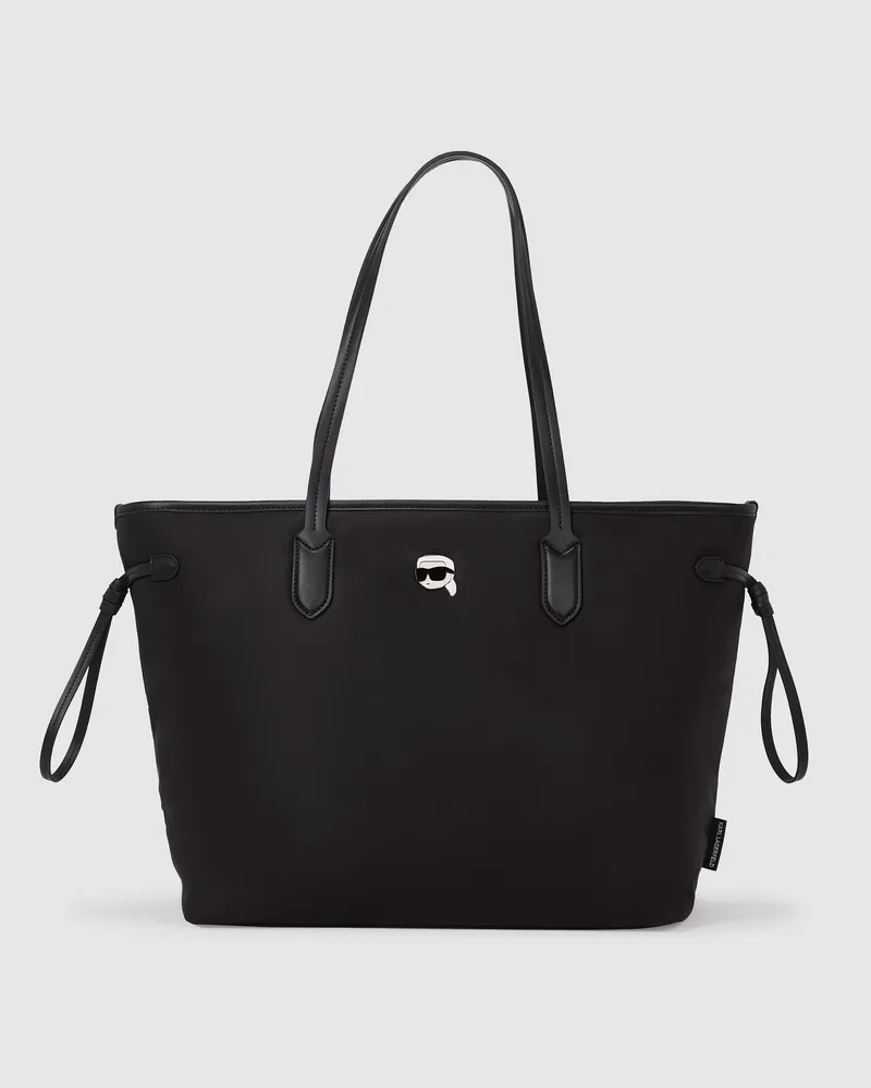 Karl Lagerfeld Ikon Tote Bag Aus Nylon, Damen, Schwarz, Größe Schwarz