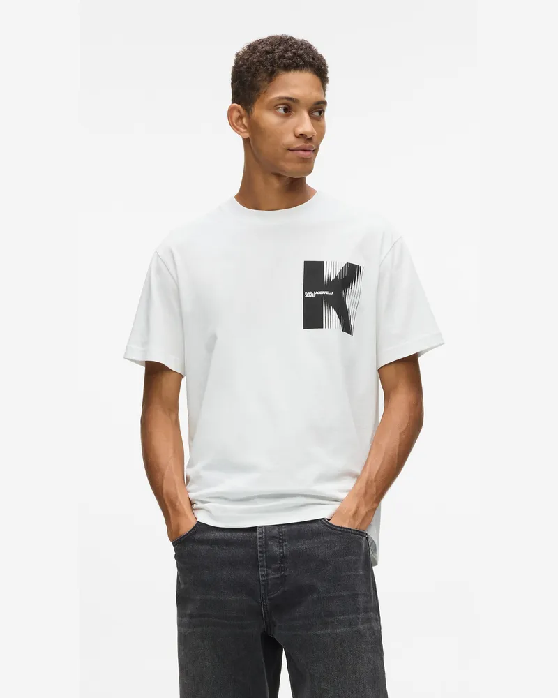 Karl Lagerfeld T-shirt Mit K-artwork, Herren, Weiss, Größe Weiss