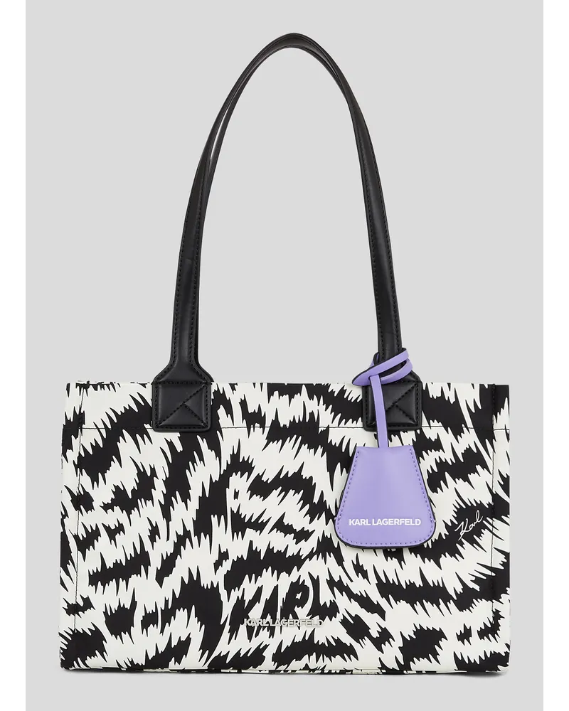 Karl Lagerfeld K/skuare mittelgrosse Tote-bag in Zebra-optik, Frau, Schwarz/weiss Schwarz