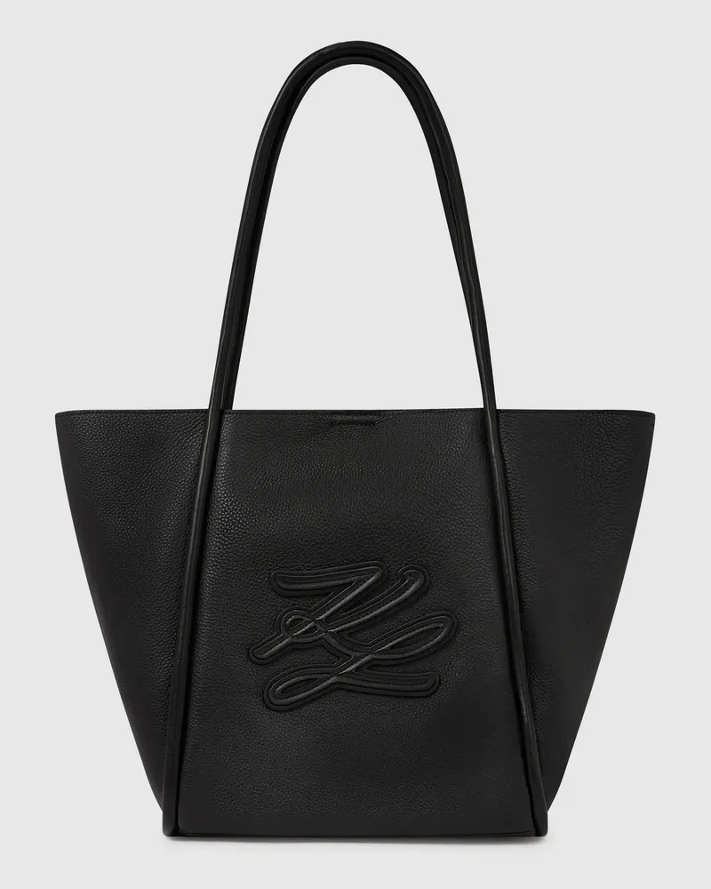 Karl Lagerfeld K/autograph Aufnäher Mittelgroße Tote Bag, Damen, Schwarz-nickel, Größe Schwarz-nickel