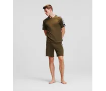 Karl-logo-pyjama-set aus Shorts And T-shirt, Mann, Olive Night
